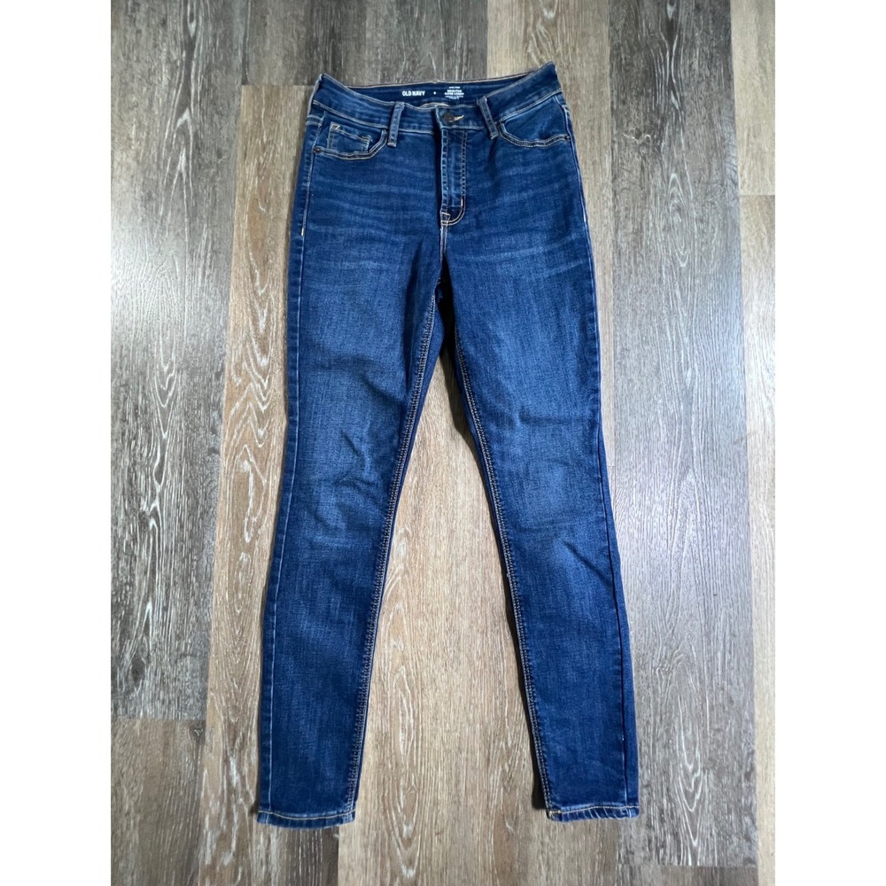 Old Navy Rockstar Super Skinny Jeans Womens 4 Blue High Rise Secret Slim Pockets